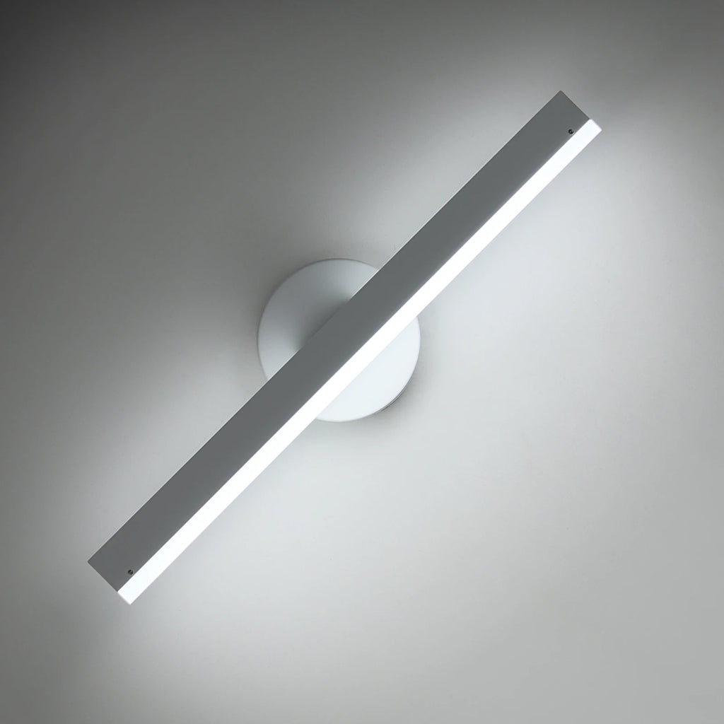 Indoor Wall Sconce 12W, Modern LED Wall Lamp Rotatable 300°, Cool White Wall Light 6500K, White Bathroom Mirror Lamp