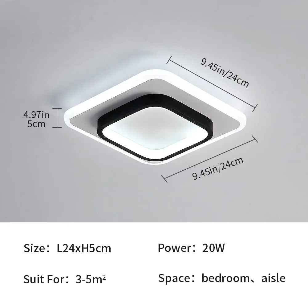 Modern Ceiling Lamp, Acrylic LED Ceiling Light 21W, Square Ceiling Light, Lighting for Hallway Dining Room Balcony, Cool White 6500K